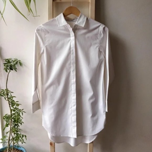 NWOT Boden Classic White Button Up Boyfriend Shirt Size 2 Small - Picture 2 of 7
